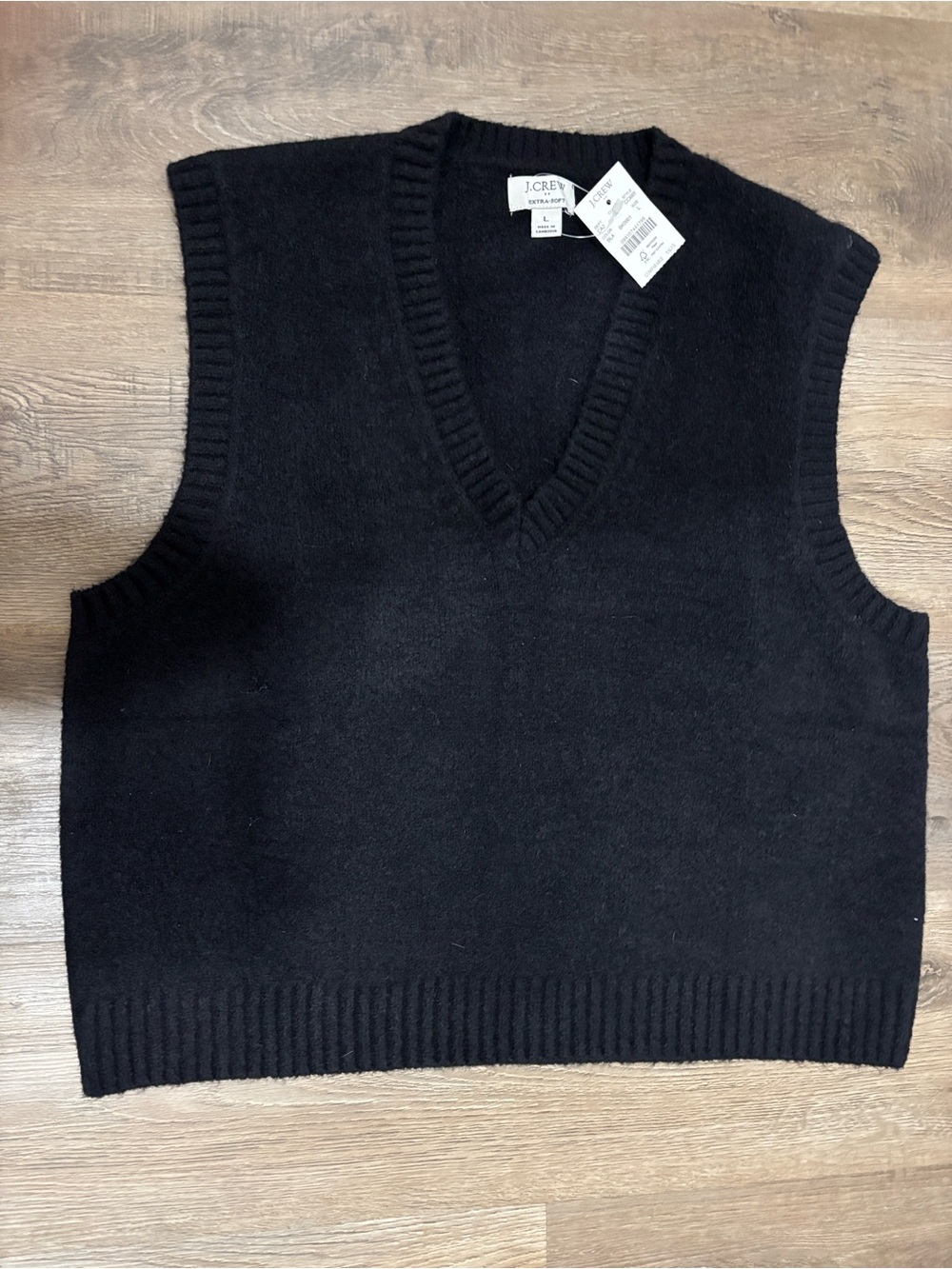 J. Crew Black V-Neck Sweater Vest - Women's